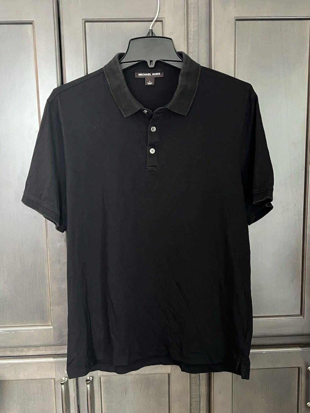 Michael Kors Men’s Black Polo Golf Shirt Size Large 100% Cotton